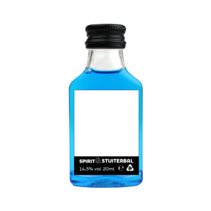 Blauwe Stuiterbal shotjes likeur met zoete energy smaak
