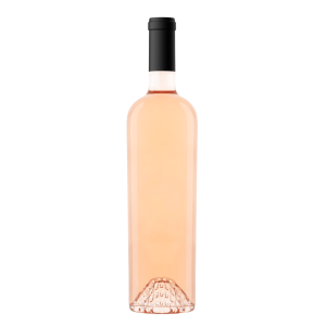 Gepersonaliseerde fles rose met eigen etiket